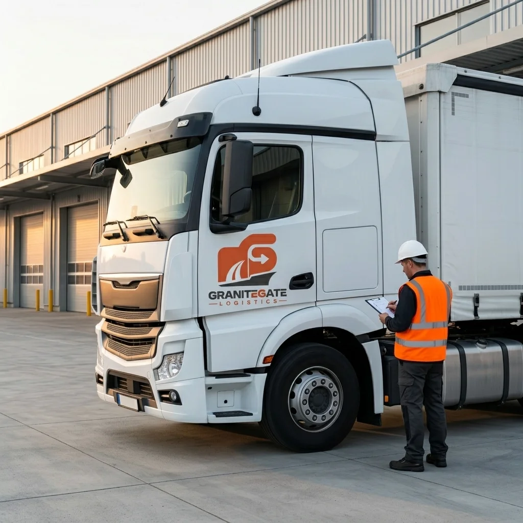 Granite Gate Logistics truck at warehouse dock