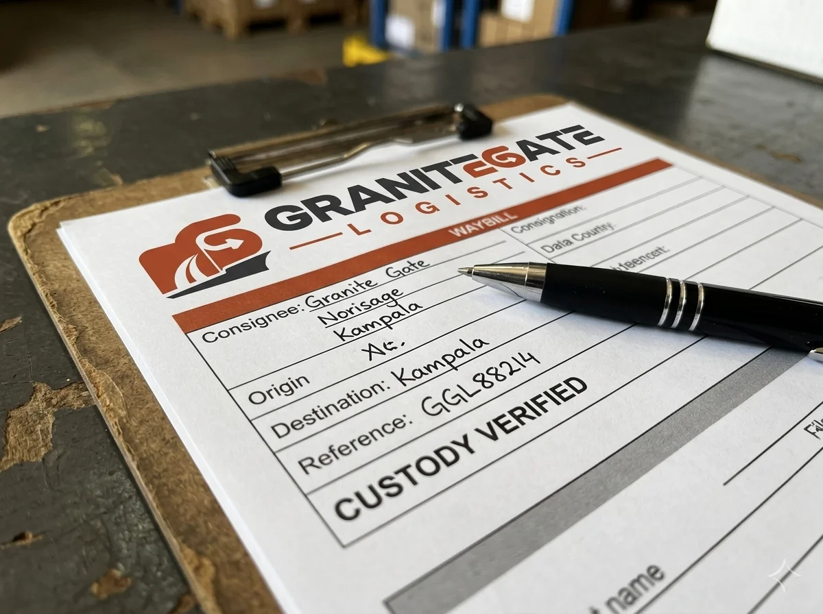Operator reviewing and signing logistics documentation