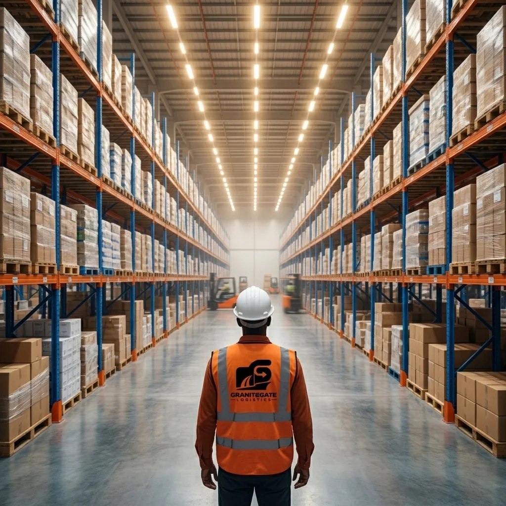 Granite Gate Logistics bonded warehouse interior, Kampala